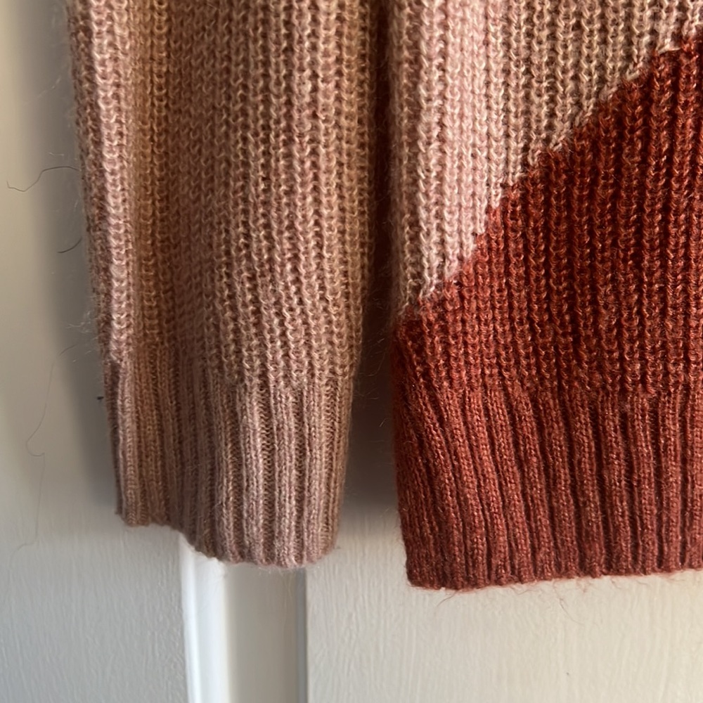 Maurices Rust Pink And White Color Block Sweater - image 3
